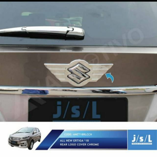 Cover logo belakang all new Ertiga 2018  Hitam &amp; Chrome jsl