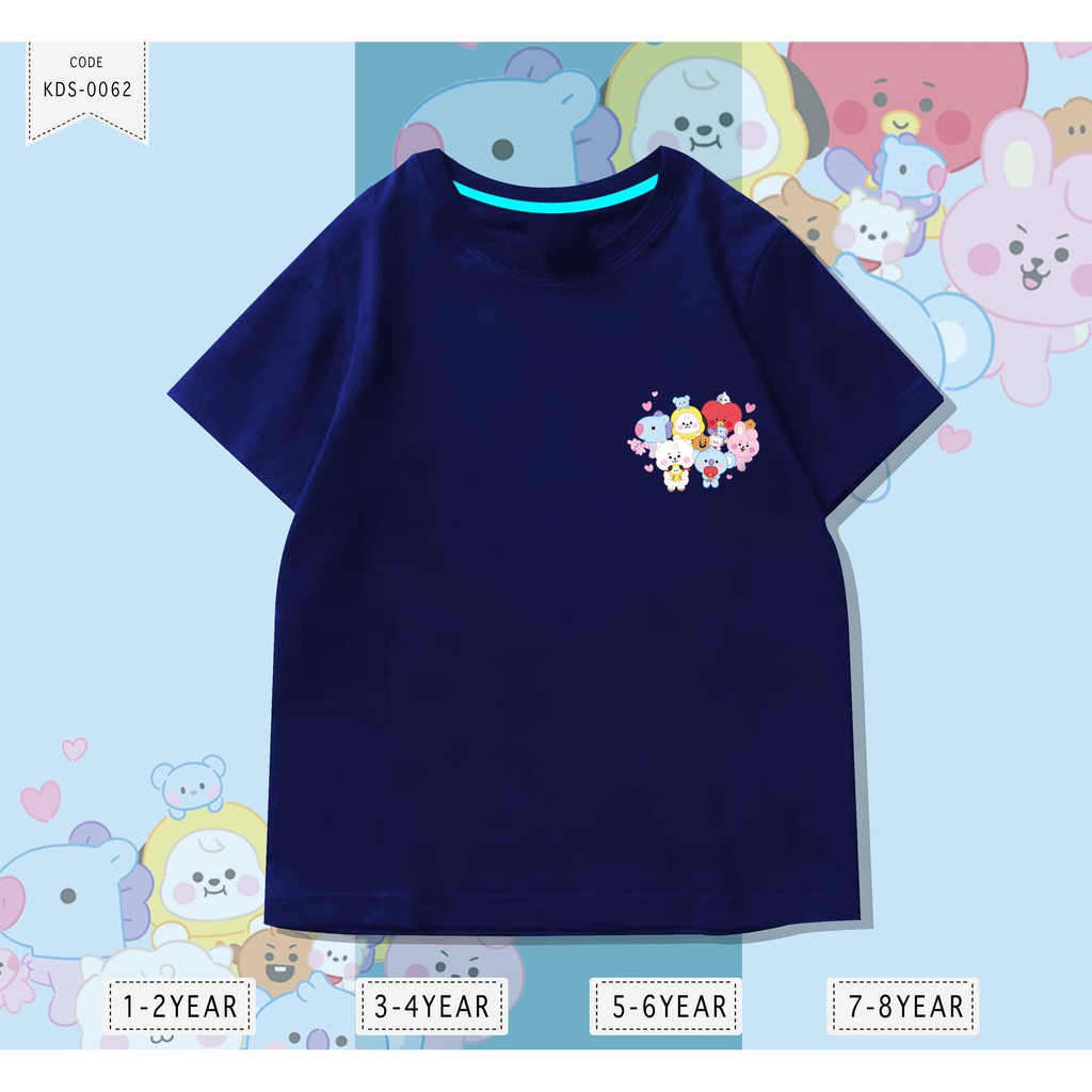 KAOS ANAK-ANAK KIDS BT21 CUTE / BAJU KIDS / ATASAN SANTAI / TERMURAH