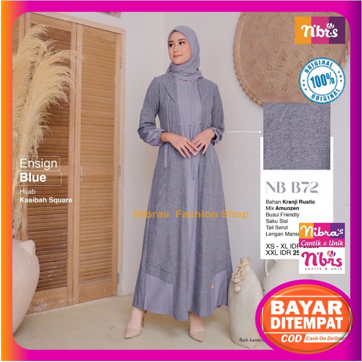 Baju Model Gamis Nibras Terbaru Promo Sale 2022 Nb B72 Dress Dres Wanita Dewasa Muslim Syari Busui B