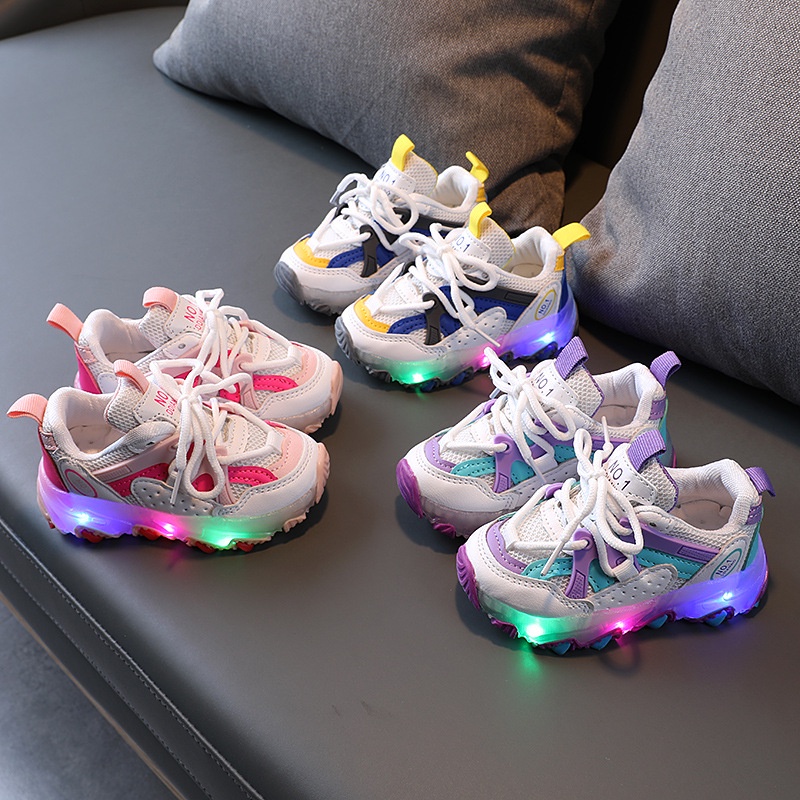 CHUBBI 10 Sepatu Sneaker Anak Laki Perempuan Lampu LED