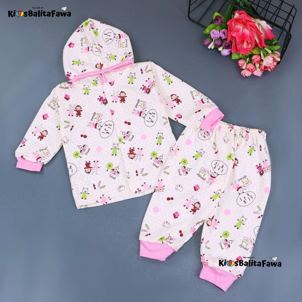 Piyama Baby Honey uk 3-12 Bulan / Baju Tidur Hoodie Lengan Panjang Bayi Perempuan Setelan Anak Kualitas Impor