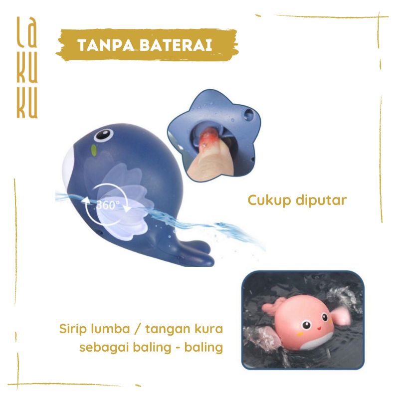 Mainan Air Mandi Anak Bayi Dolphin &amp; Turtle Berenang Bak Mandi