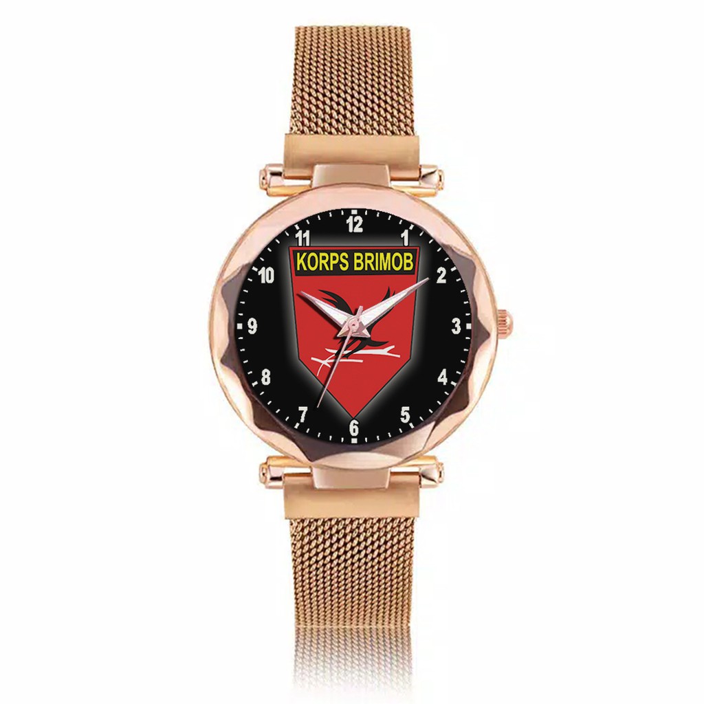 Jam Tangan Wanita Custom - KORPS BRIMOB Free Box &amp; Batre Cadangan