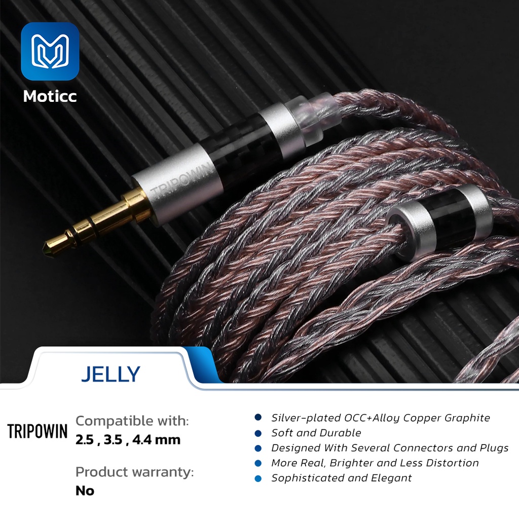 TRIPOWIN JELLY 16 Core Silver Plated Alloy Copper Cable Kabel Upgrade - 2.5mm - 0.78