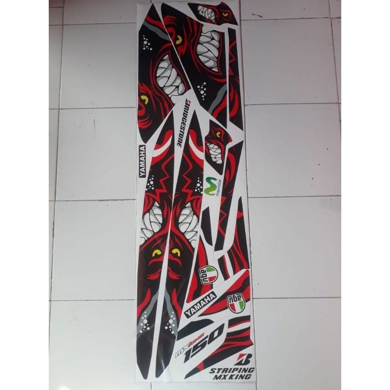 Striping sticker standar MX king 150 hitam merah