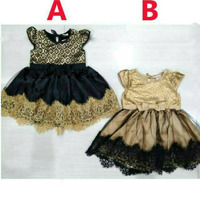 Baju Anak Bayi Perempuan Gaun Pesta Brokat Glitter