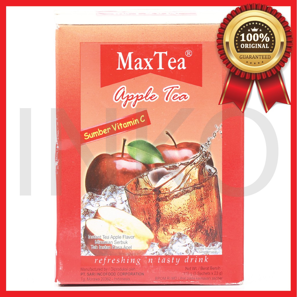 

MAXTEA APPLE TEA SUMBER VITAMIN C REFRESHING TASTY DRINK KOTAK 5X23GR