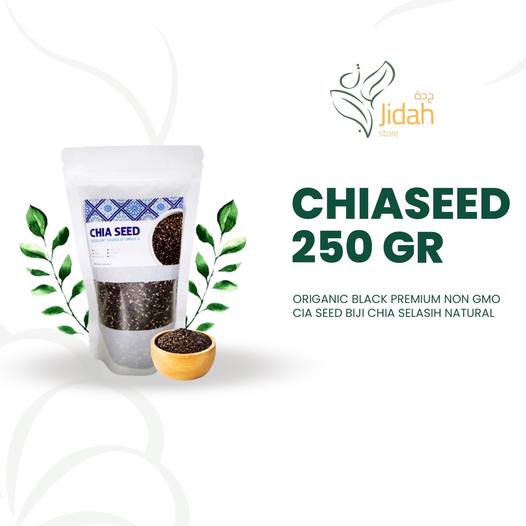 chia seed organic premium 250gr non GMO biji Chia selasih chia seed makanan diet cia sead orkanik