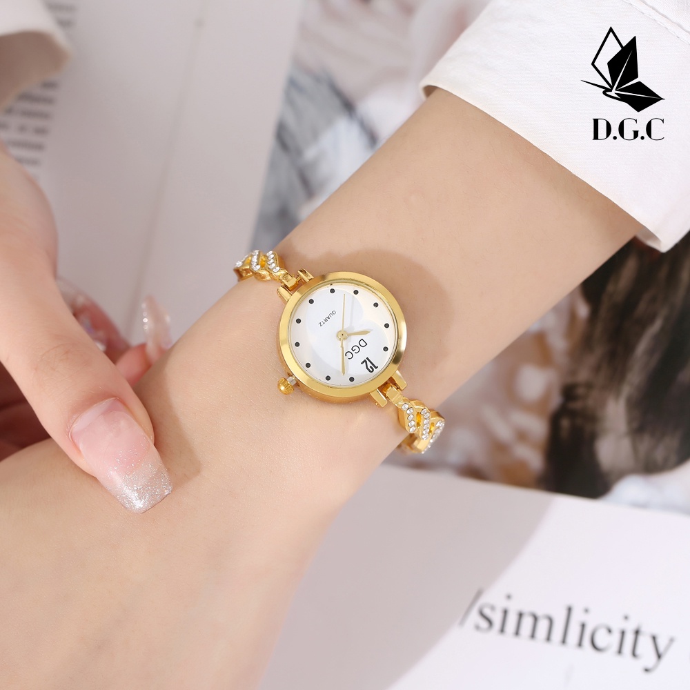 ✨DGC✨ Wanita Jam Tangan Fashion Gelang Dial Berlian Jam Tangan Korea Sederhana Kasual Mahasiswa Gelang High-end W221