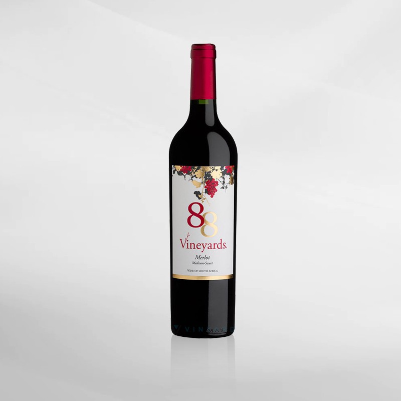 88 Vineyards Merlot Medium Sweet NV 750 ml (Original &amp; Resmi by Vinyard)