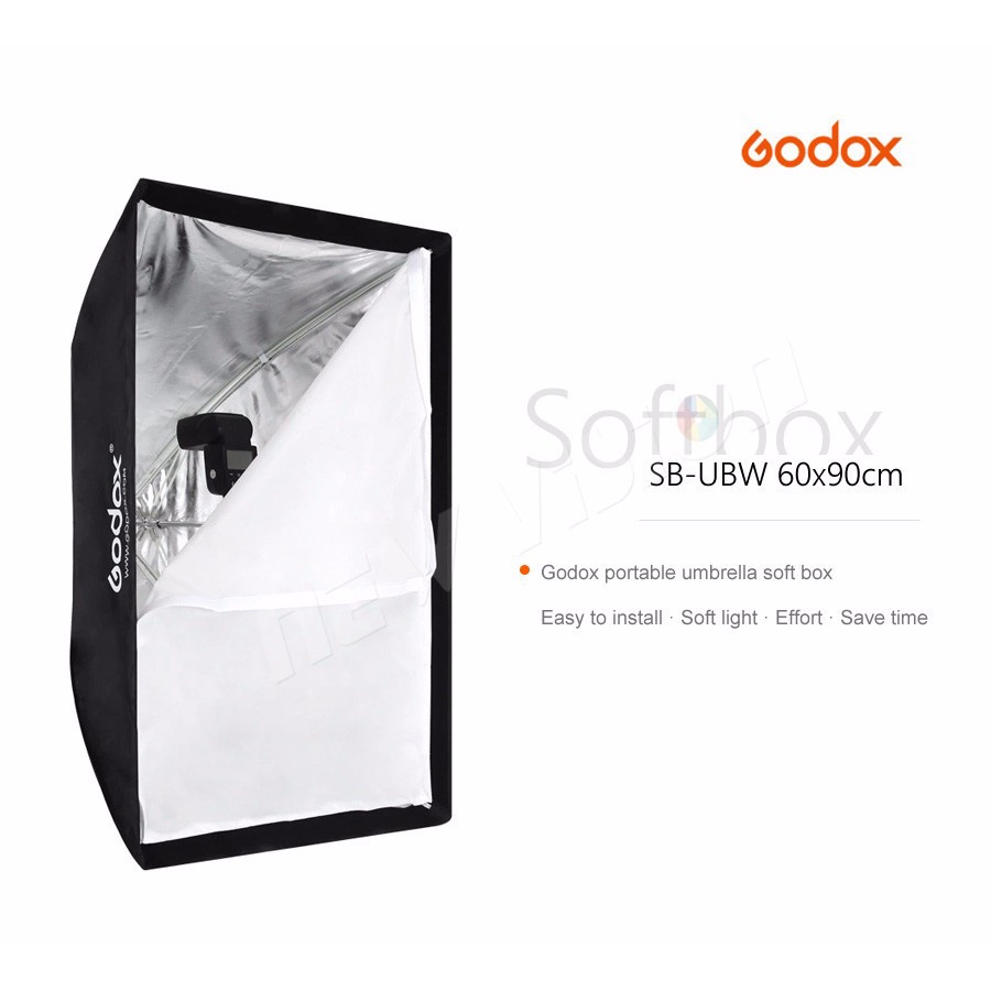 Payung Softbox Reflektor Murah 60x90cm Flash Speedlights - Hitam