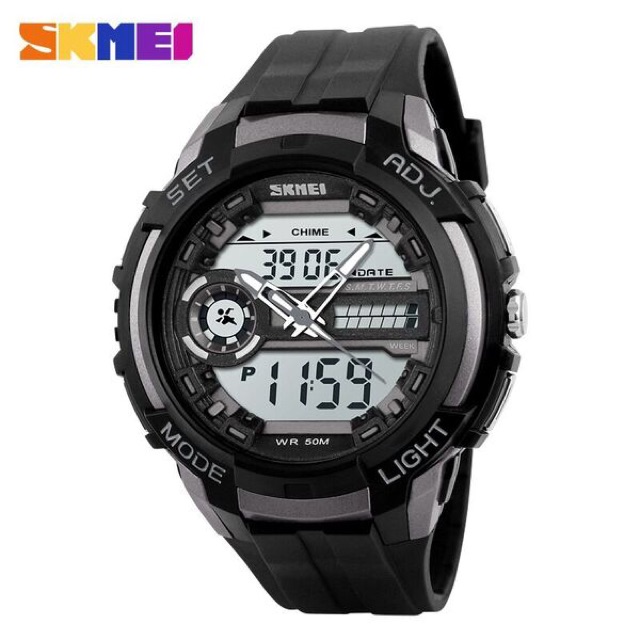 SKMEI Jam Tangan Analog Digital Pria - AD1202 - Titanium Gray