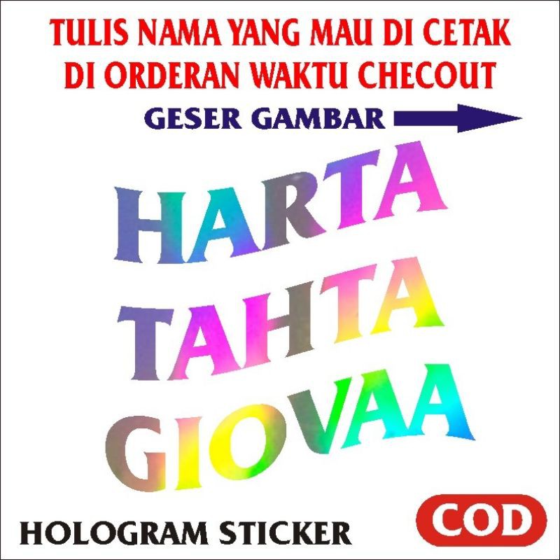 Custom Harta Tahta Hologram Sticker 2 pcs Untuk Istri Pemancing