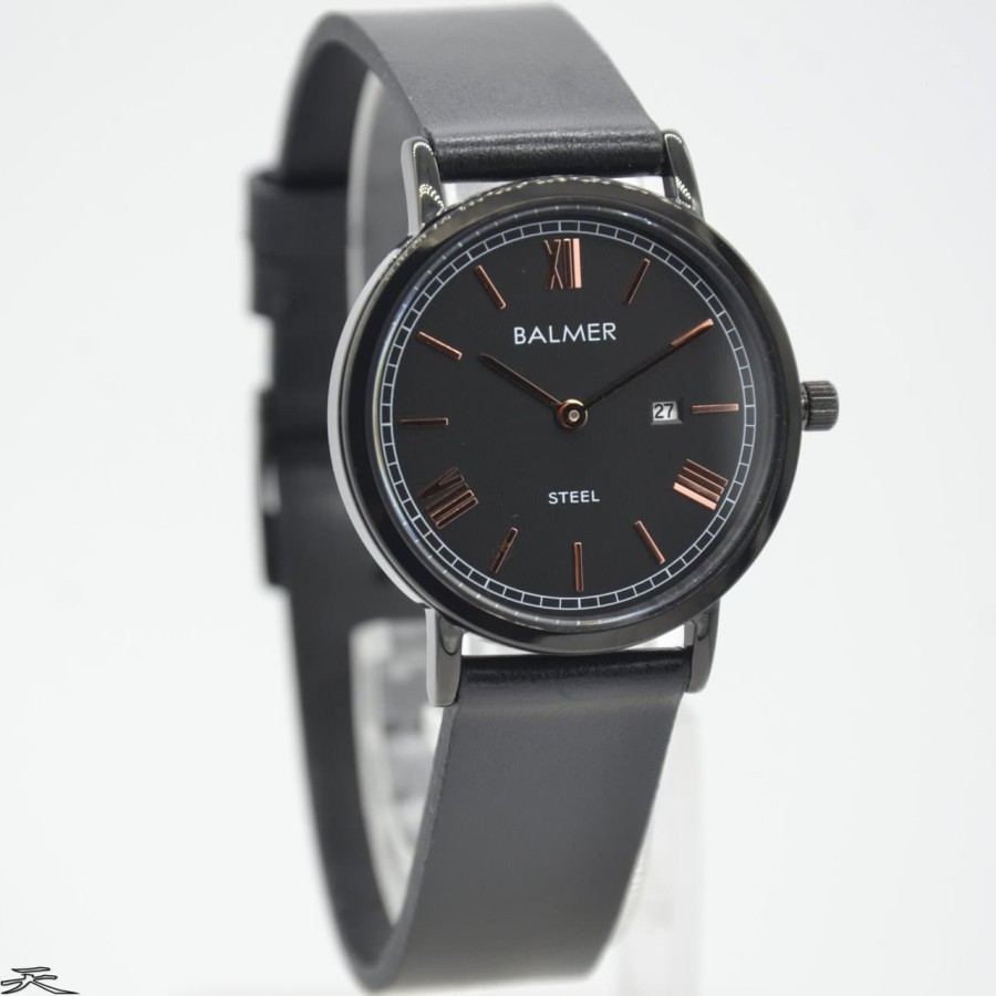 Jam Tangan Wanita Balmer B.7952 Original Kulit Black