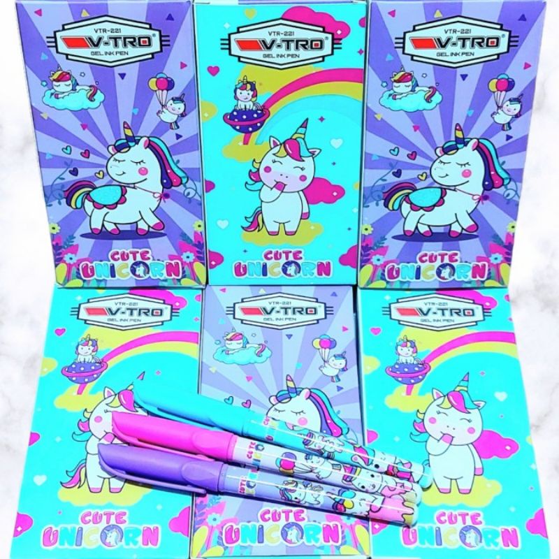 

Bolpen pulpen Gel Murah isi 12 pcs UNICORN