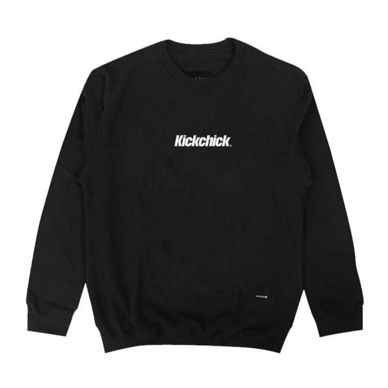 CREWNECK KICKCHICK BLACK LOGO WHITE