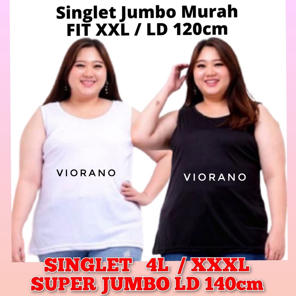 Super Jumbo Singlet Cewek Tanktop Wanita XXXL Tentop Tali Lebar Kaos GeDe banget Jumbo LD 140cm Strech Melar Super Jumbo Singlet Cewe 4L XXXL Premium Adem