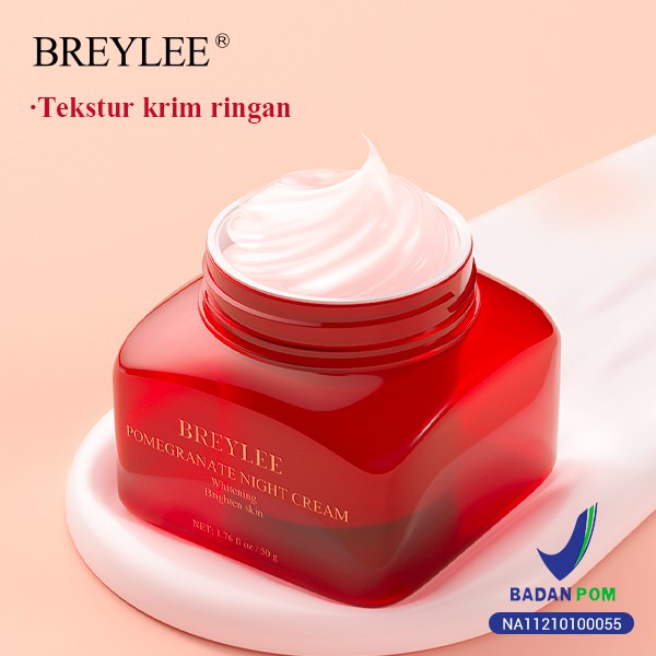 BREYLEE Pomegranate Night Cream , BREYLEE Pomegranate Day Cream SPF 30 - Mencerahkan (50 Gr)