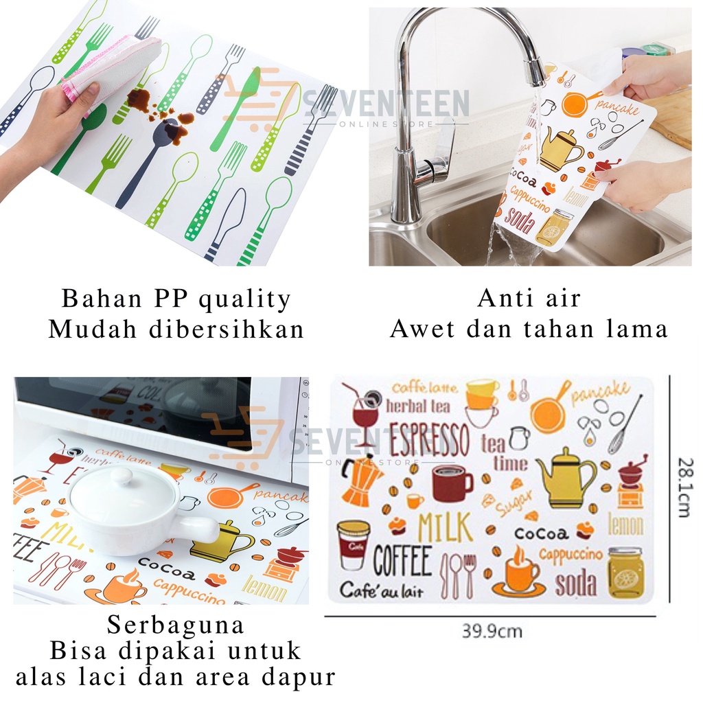 ALAS PIRING MEJA MAKAN ANTI SLIP PVC / ALAS GELAS DAPUR SERBAGUNA ALAS LEMARI MAKAN TABLE MAT