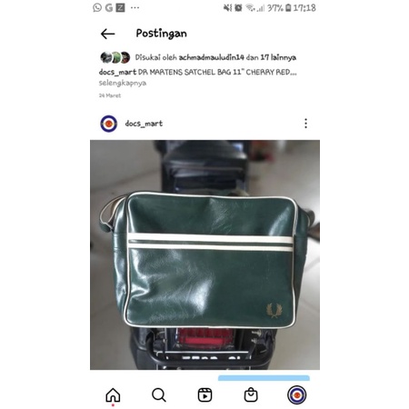 FRED PERRY MENS CLASSIC SHOULDER BAG GREEN BNWO