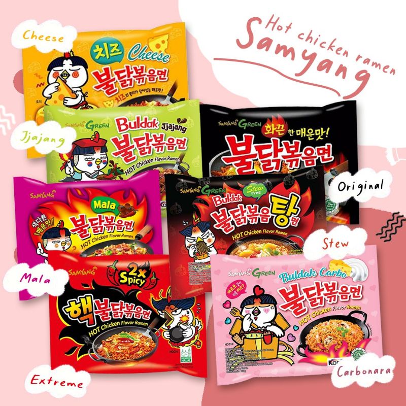 Samyang HALAL MUI Samyang Korean Spicy Noodle Korean Spicy Chicken Noodle Samyang / Original / Jjaja