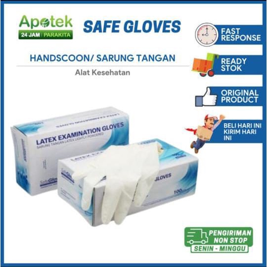 Sarung Tangan Latex/ Karet/ Handscoon Latex Safe Glove Ukuran S/M/L