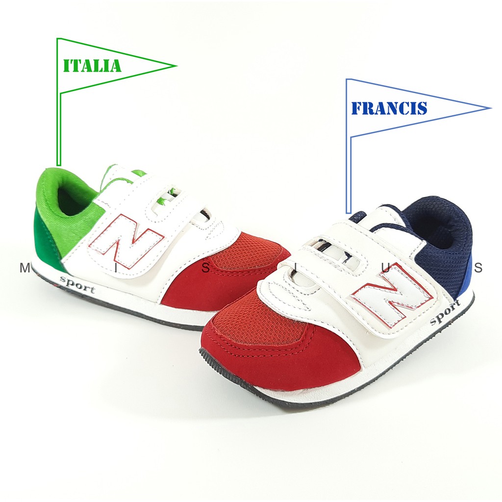 Sepatu Anak Sport VELCRO BENDERA Usia 4 5 6 7 8 9 10 Tahun Simple Nyaman dan Ringan