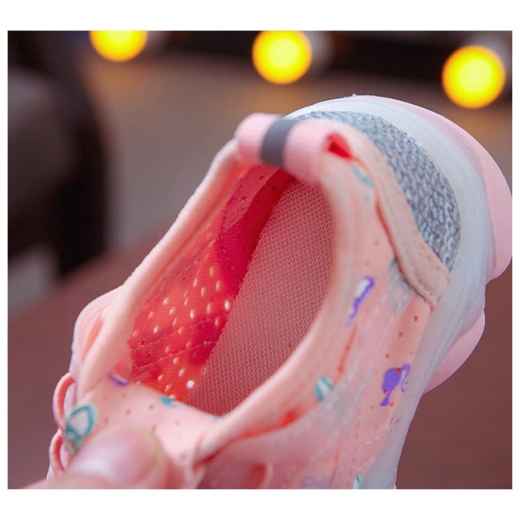 Sepatu Sneaker Anak Perempuan - Sepatu Anak Laki Laki Ultra Light Super LED Sport Import KUPU KUPU 012  Running Shoes