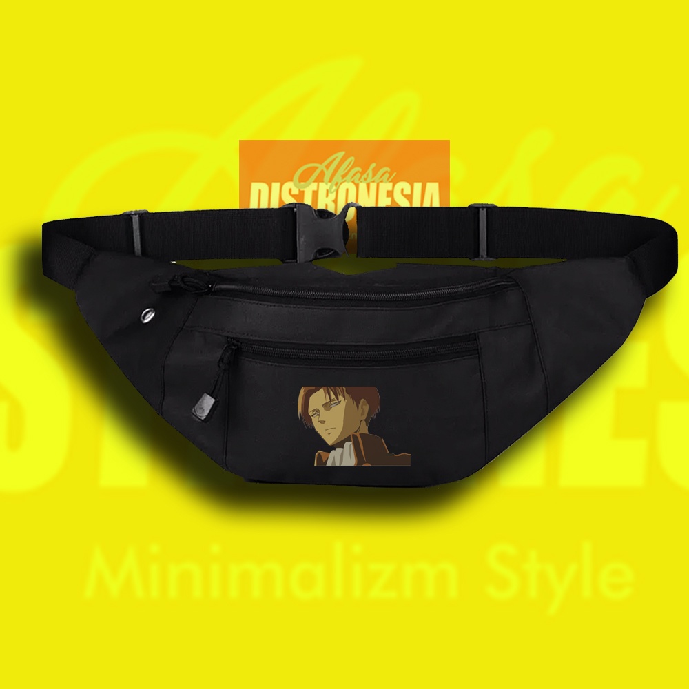 TAS SLEMPANG PRIA LEVI ACKERMAN , WAISTBAG LEVI/SLINGBAG TAS SELEMPANG ACKERMAN