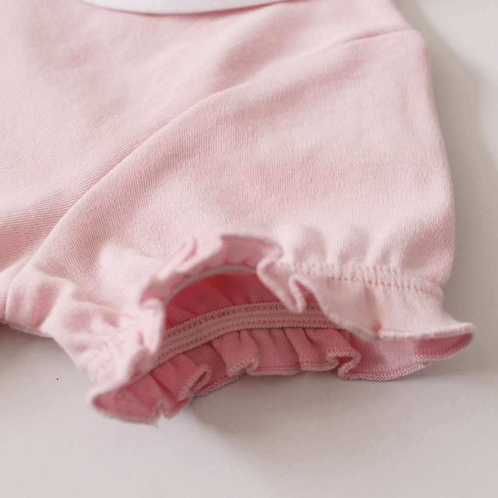 I am Cotton jumper pendek Collar Romper + Bandana - Baby Pink