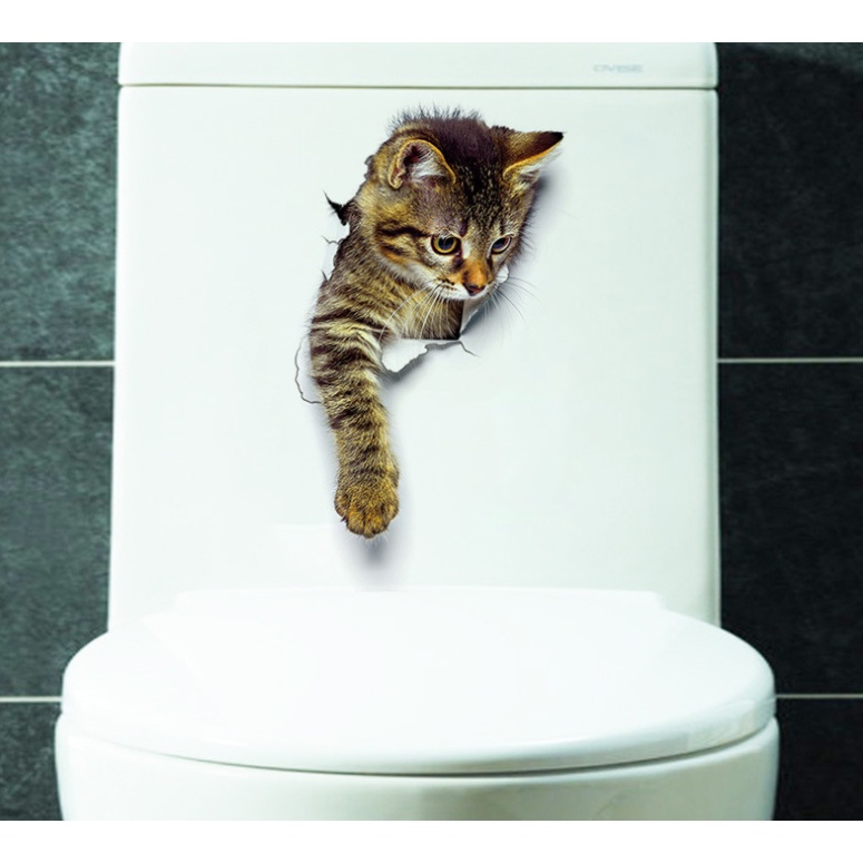 ❤ IJN ❤ Stiker Tembok Kucing 3D Decorative Wall Stickers Sticker Dinding Animal Cat