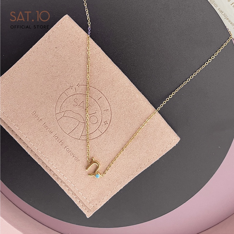 SAT.10 Kalung zodiak capricorn - Kalung zodiak emas zircon 18K liontin zodiak capricorn SAT-FAA4019-2