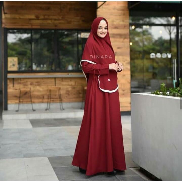 Salma Syari Dress Wanita Plus Kerudung Balotely Gamis Panjang Hijab Formal Model Trendy Terbaru