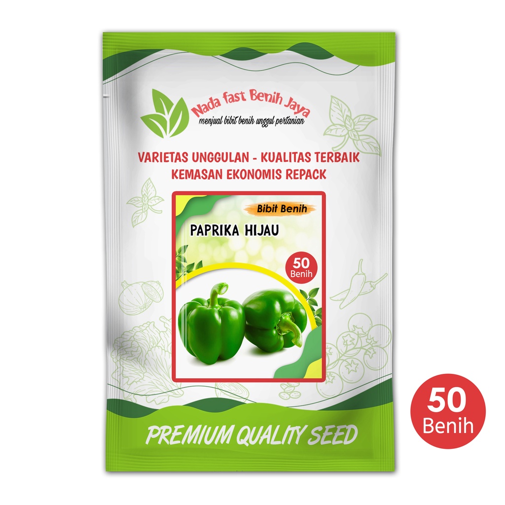 Benih paprika hijau 50 biji / bibit paprika / bibit tanaman sayuran / benih paprika super