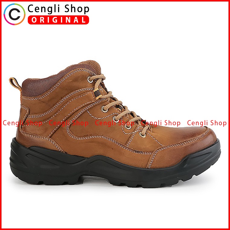 SEPATU BOOT CASUAL JIM JOKER PRIA ORIGINAL KULIT ASLI COKLAT JJ34