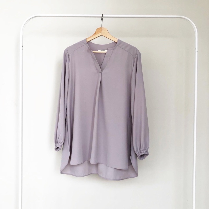 Skipper Blouse + Widepants (dijual terpisah)-Skipper Lilac