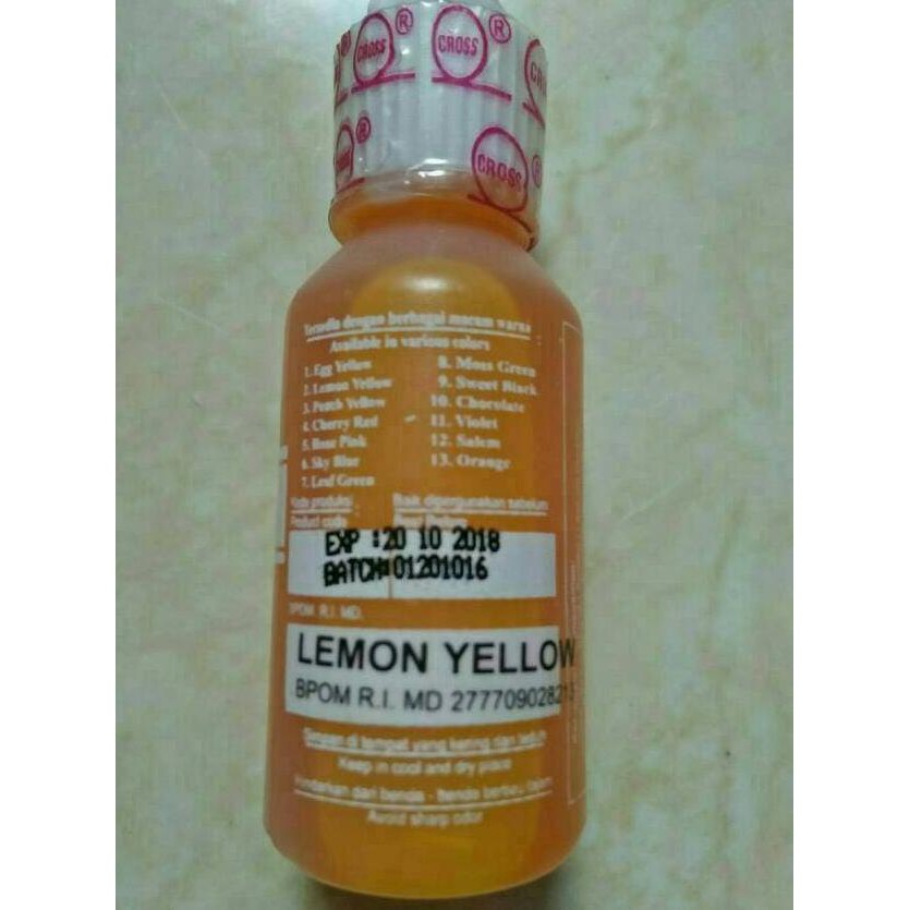 

31.87-Kue- Pewarna Peach Yellow/Liquid Icing+Cross 20Gr+Untuk Makanan Dan Minuman -Terlengkap-