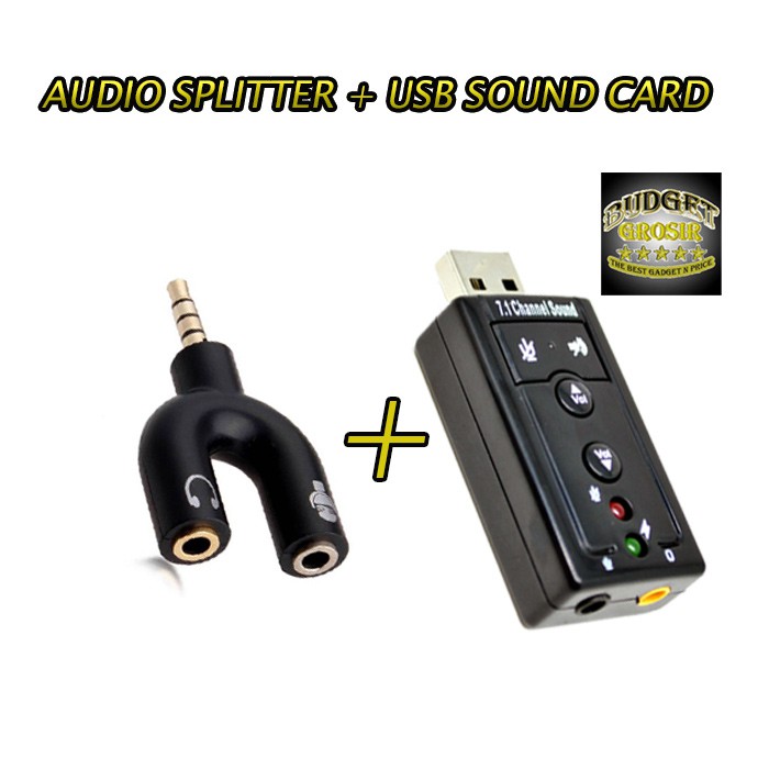 PAKET AUDIO SPLITTER + USB SOUND CARD