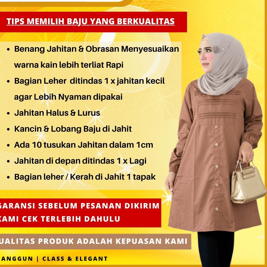 Baju Atasan Tunik Fashion Muslim WanitaBahan Katun Toyobo Premium Polos Santri Putri 2022 Kekinian R