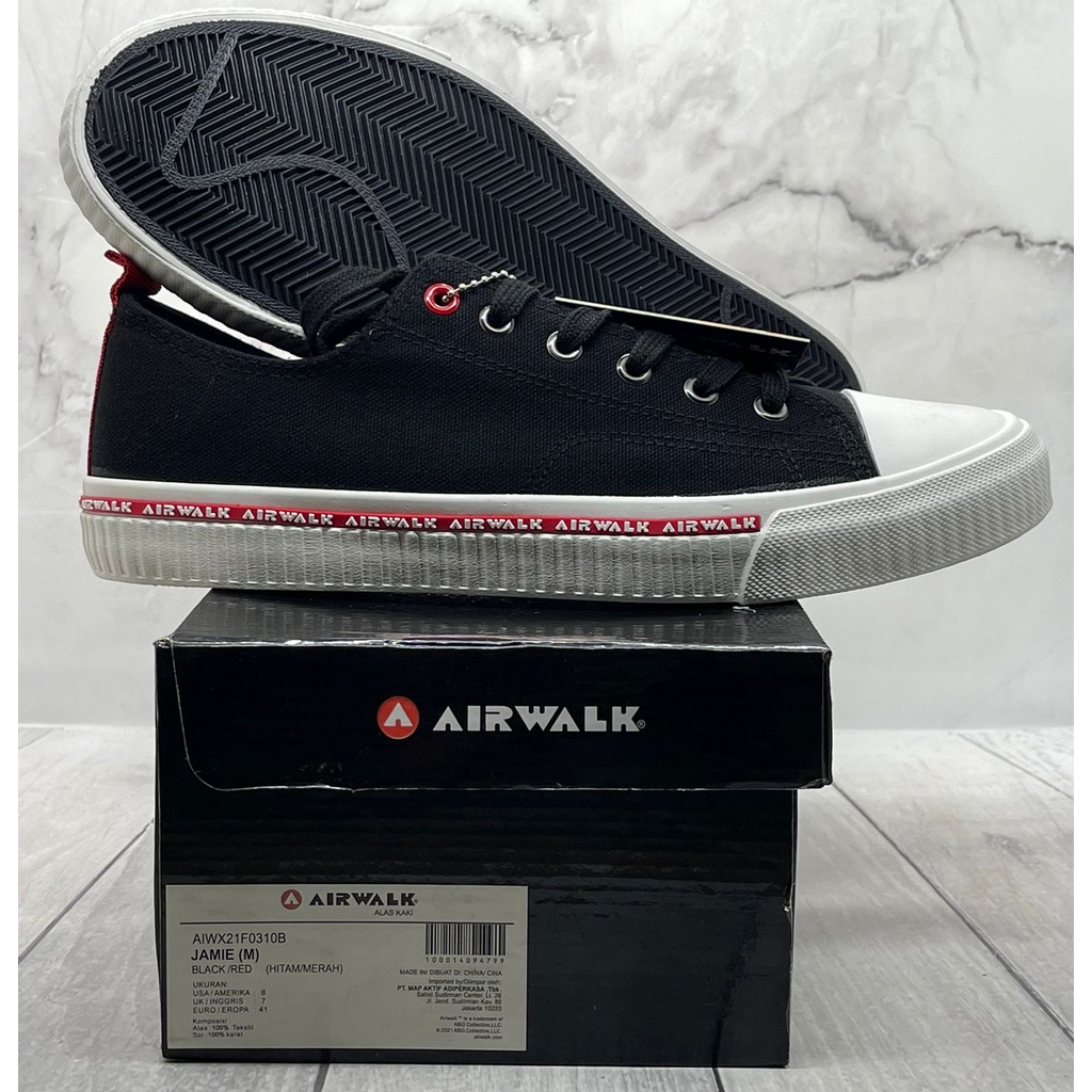 Sepatu Pria / Wanita Airwalk Jamie Black Red Original AIWX21F0310B