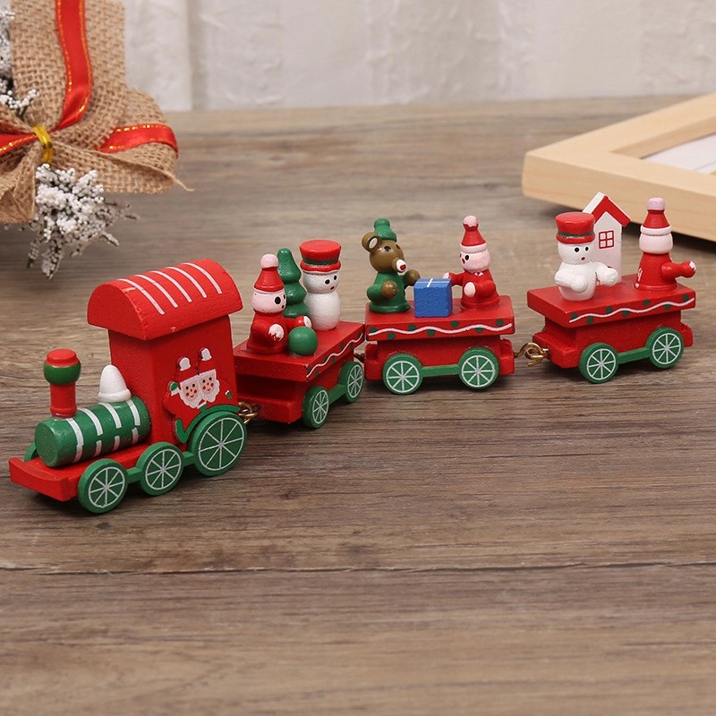 Kereta Kayu Train Miniatur Murah Kereta Santa Hiasan Kado Natal Murah