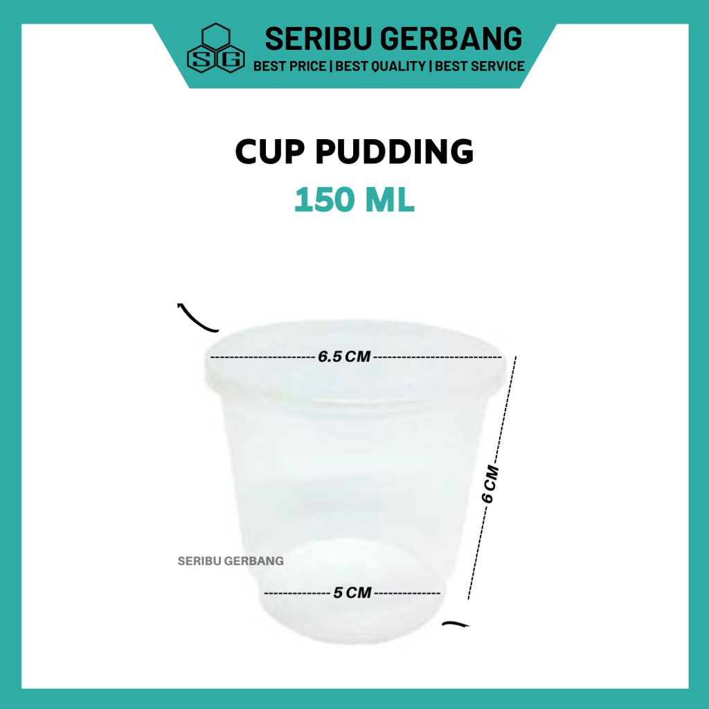 25PCS CUP + TUTUP GELAS PUDDING PLASTIK 150ML MINI BENING MERPATI KECIL POLOS JELLY SELAI RUJAK