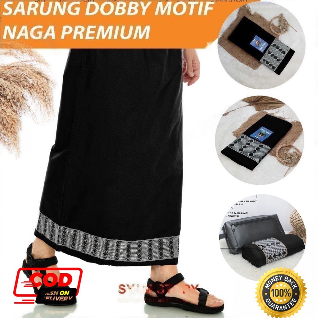 Sarung Travel Untuk Sholat Dengan Kemasan Pouch Waterproof  Motif Polos tenun timbul Doby Sisik Naga