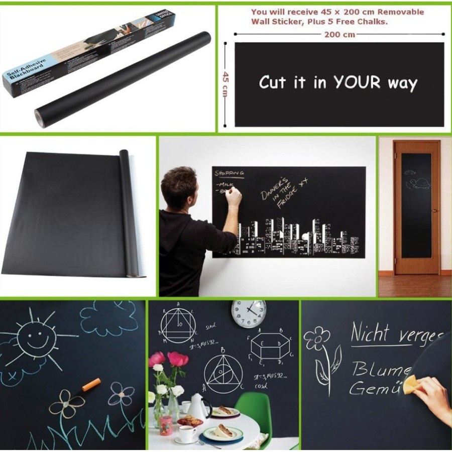 stickerboard | Papan Tulis Stiker Dinding Black Board