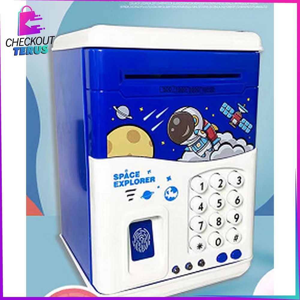 CT M278 Celengan Mainan ATM Brankas Karakter Astronot Fingerprint Bank Mesin Mainan Edukasi Anak Lucu Celengan