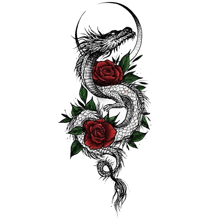 【Dragon】 Tattoo Temporary Naga / Tato Temporer Anti Air Stiker Waterproof
