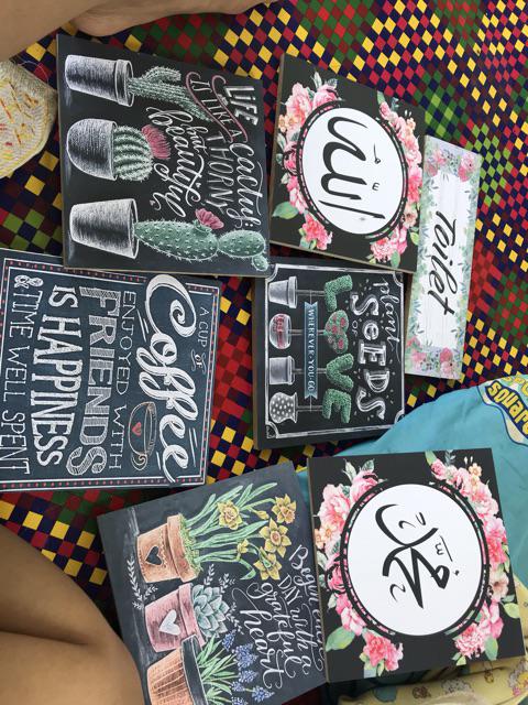 Hiasan Dinding Kaligrafi Poster Kayu Quotes Cafe Vintage Dekorasi Rumah Allah Muhammad 20x20cm