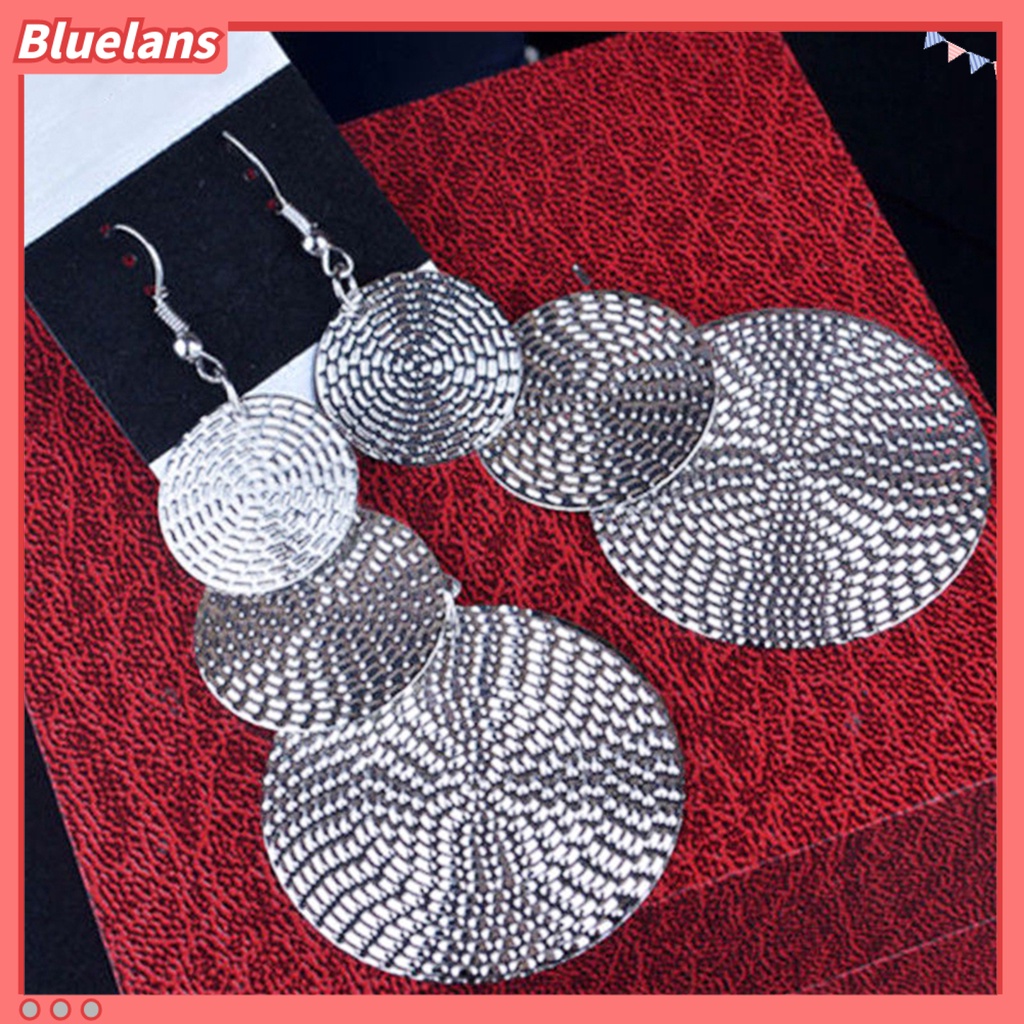 Bluelans Fashion Lady Elegant Multi-Layer Round Long Drop Dangle Hook Earrings Jewelry Gift