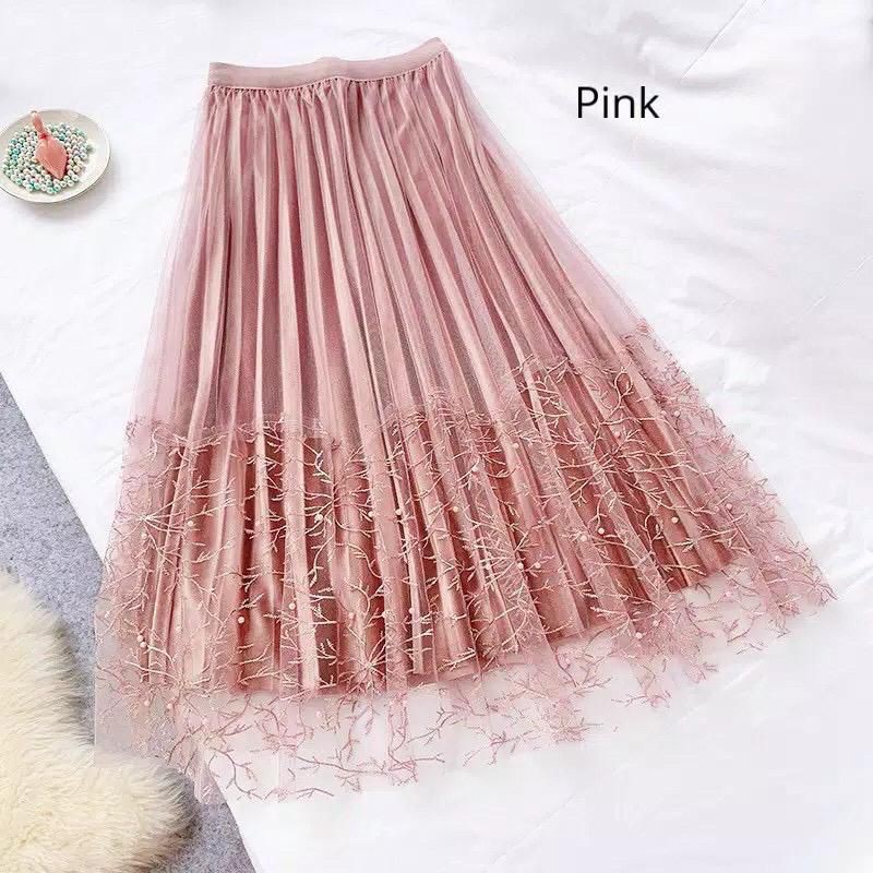 Rok tutu mutiara renda import