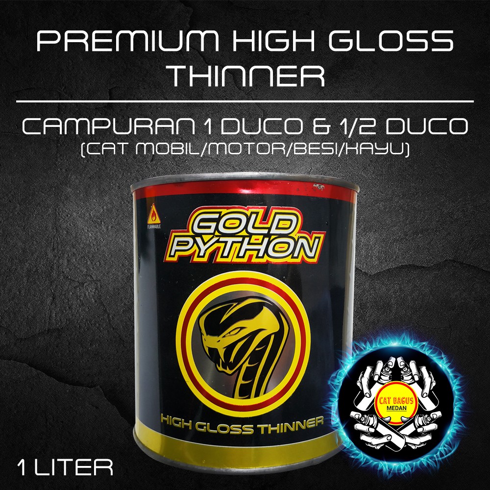 THINNER PREMIUM HG GOLD PYTHON THINER COBRA HITAM 1 LITER KALENG HITAM TINER PHYTON PITON KOBRA CAMP